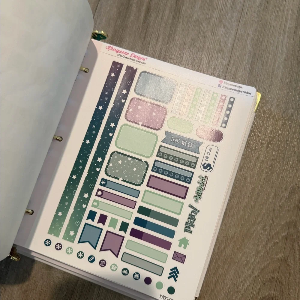Yellow and Blue Typewriter Sticker Binder